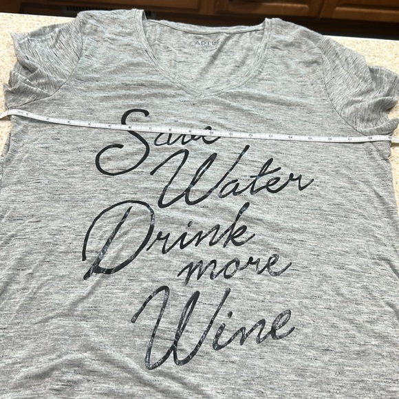 Apt 9 size large shirt short sleeve gray drink more wine - Picture 3 of 5
